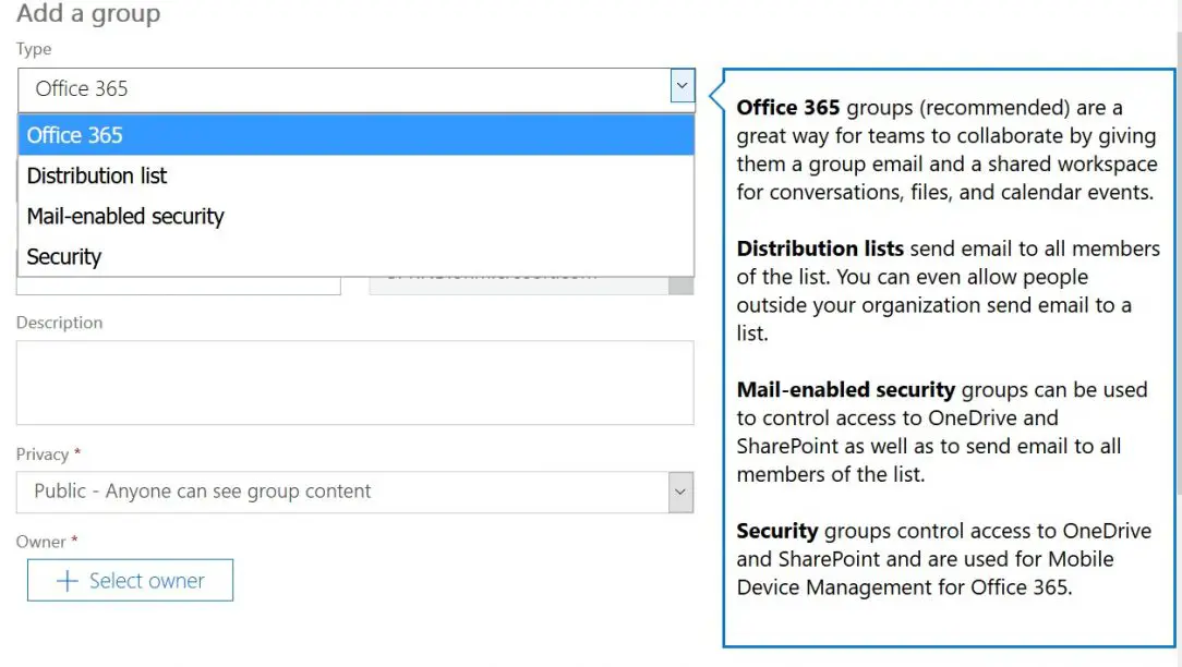 Security groups in office 365