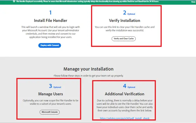 Manage Users, Verify Installation - Deploy the Adobe PDF experience to your organization