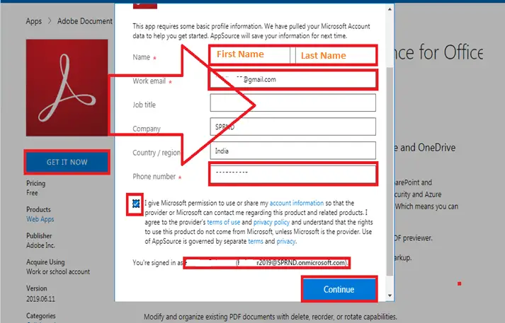 Edit PDF File in SharePoint Online, GET IT NOW -  Adobe Document Cloud PDF Experience for Office 365