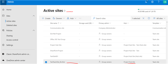 Create hub site in SharePoint online