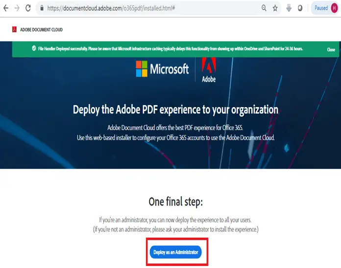 Deploy the Adobe PDF experience to your organization, Edit PDF File in SharePoint Online