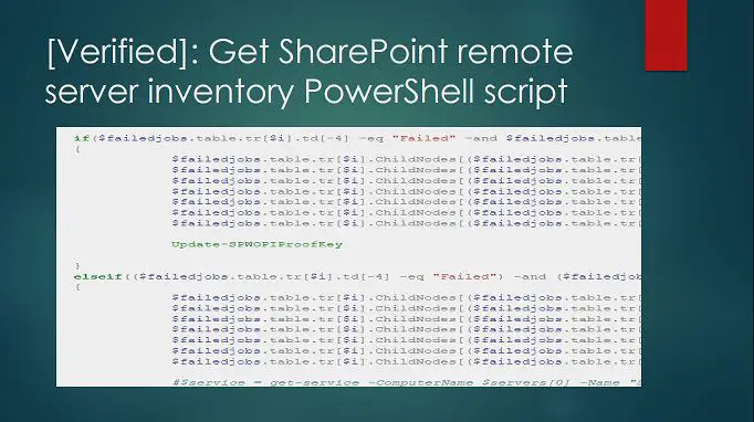 Get SharePoint remote server inventory PowerShell script