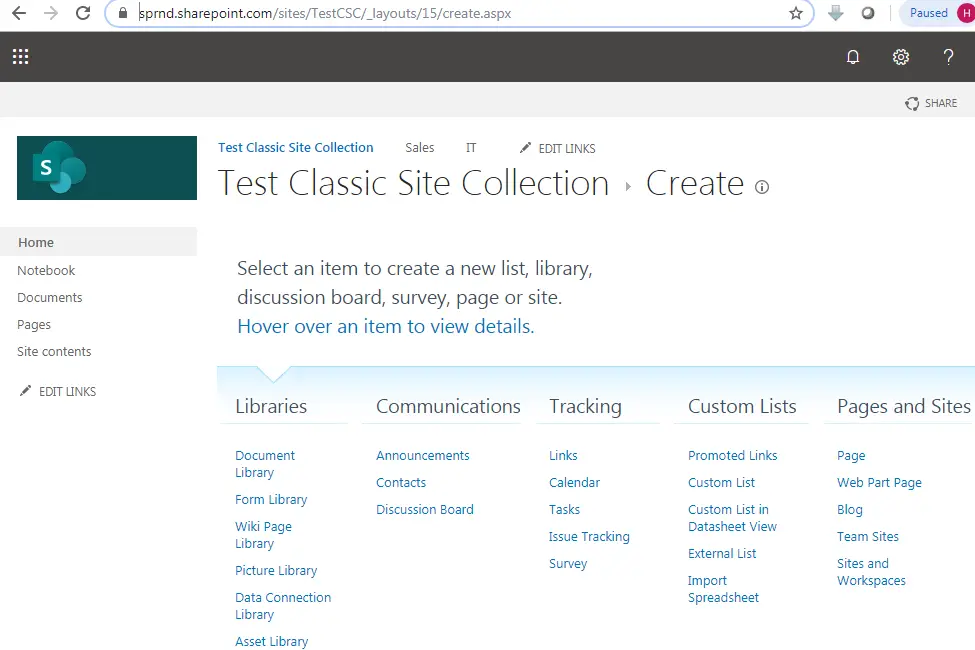 Create aspx page in SharePoint online, SharePoint URLs & locations