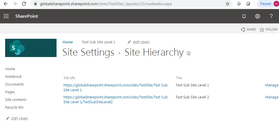 Site hierarchy in SharePoint URL, SharePoint URLs & locations