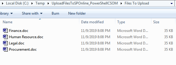 Upload files to SharePoint document library using PowerShell CSOM