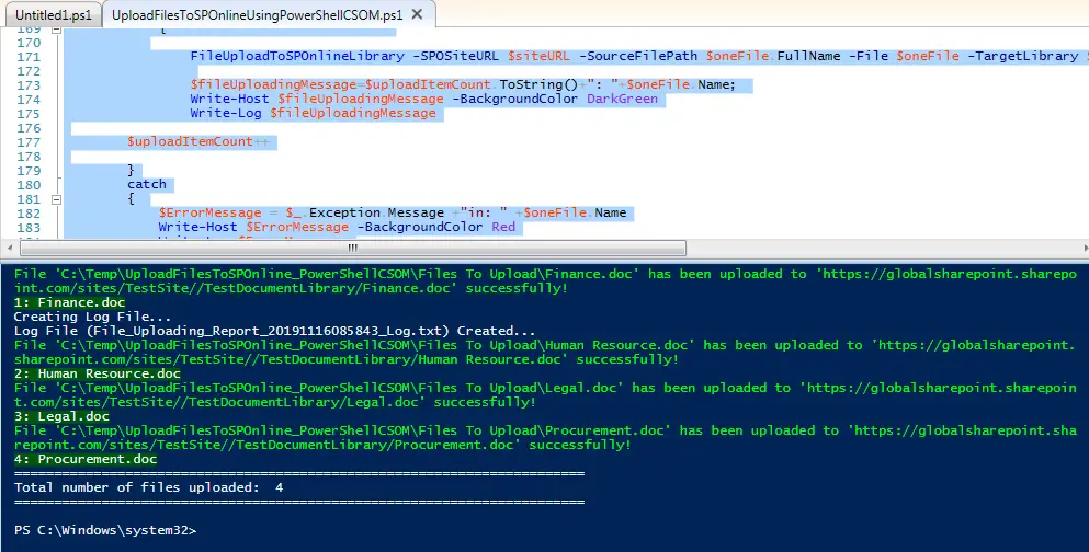 upload file to sharepoint document library using powershell