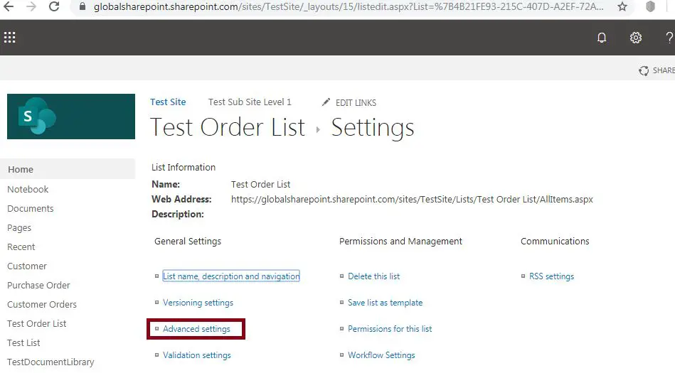 Disable attachments SharePoint list step by step