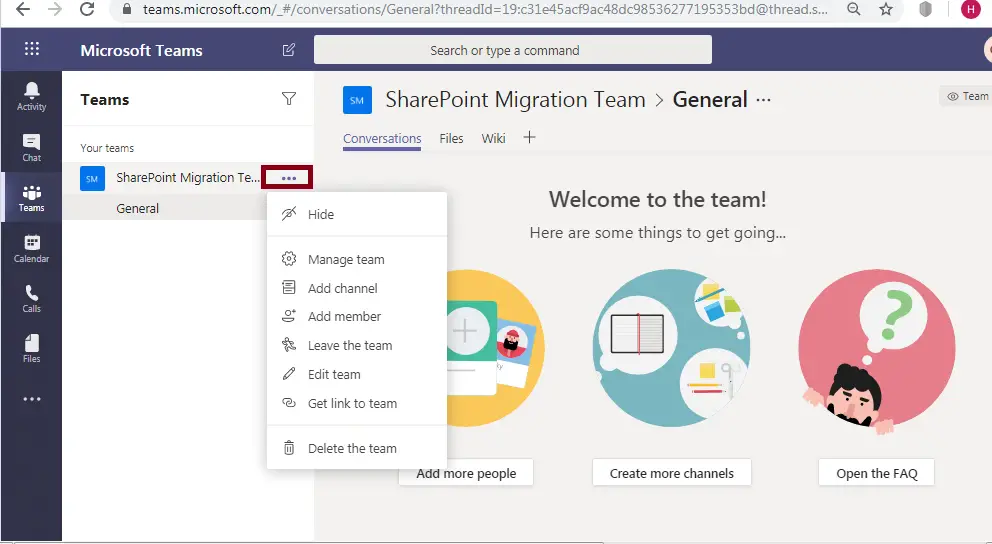 Manage your Team configuration - Microsoft Teams SharePoint Integration