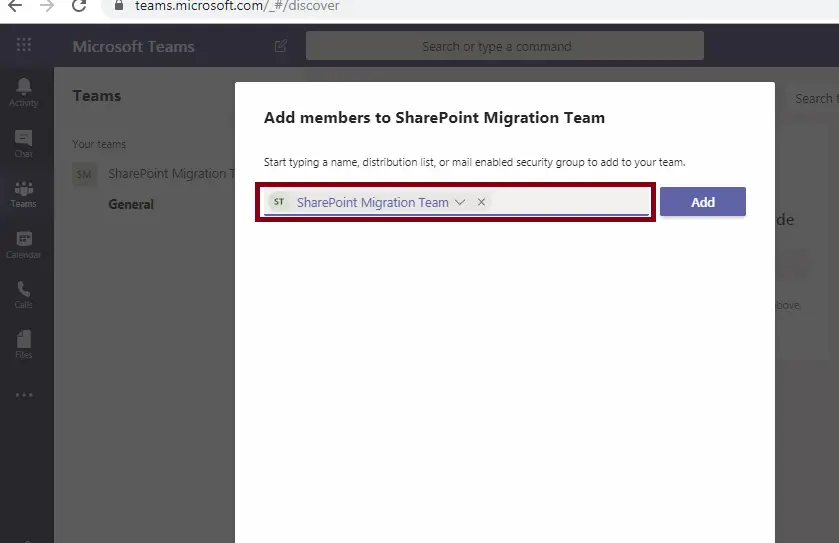 Add members to Team - Microsoft Teams SharePoint Integration