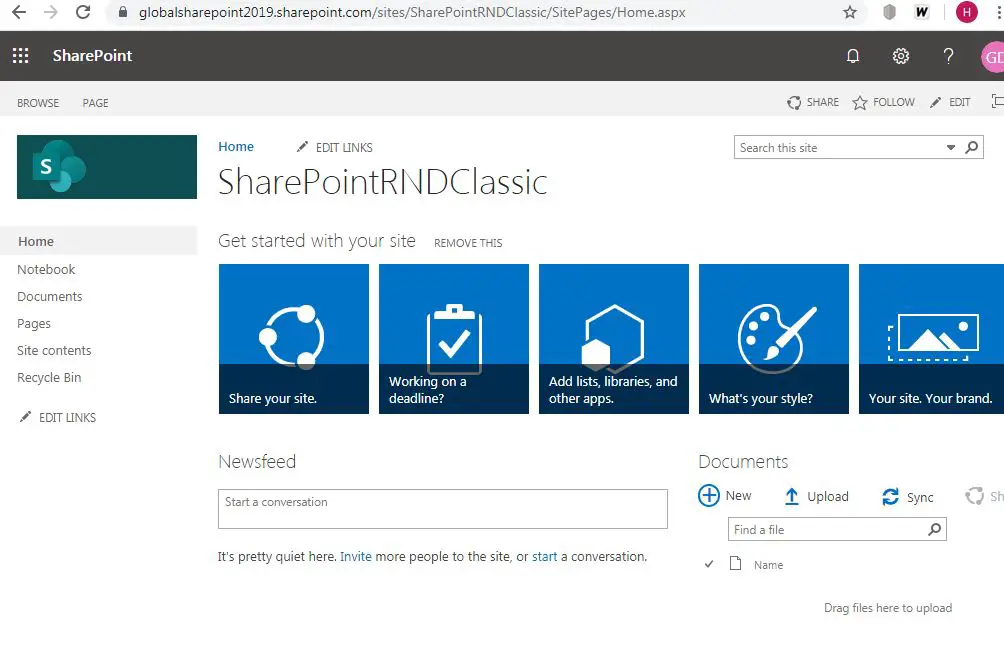 convert classic SharePoint page to modern, classic home.aspx page: sharepoint online classic home page