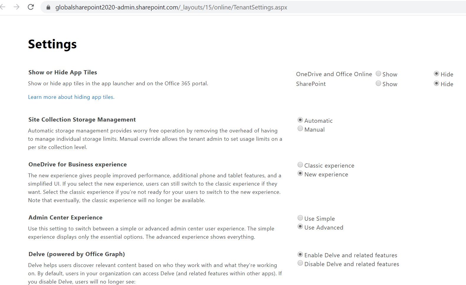 Information rights management (irm), settings in TenantSettings page