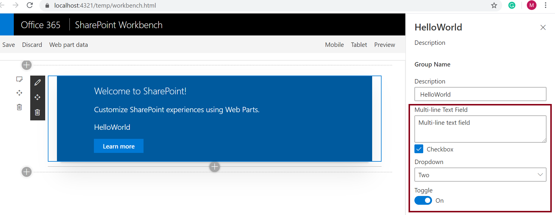 Add custom property in SPFx web part - configuration pane