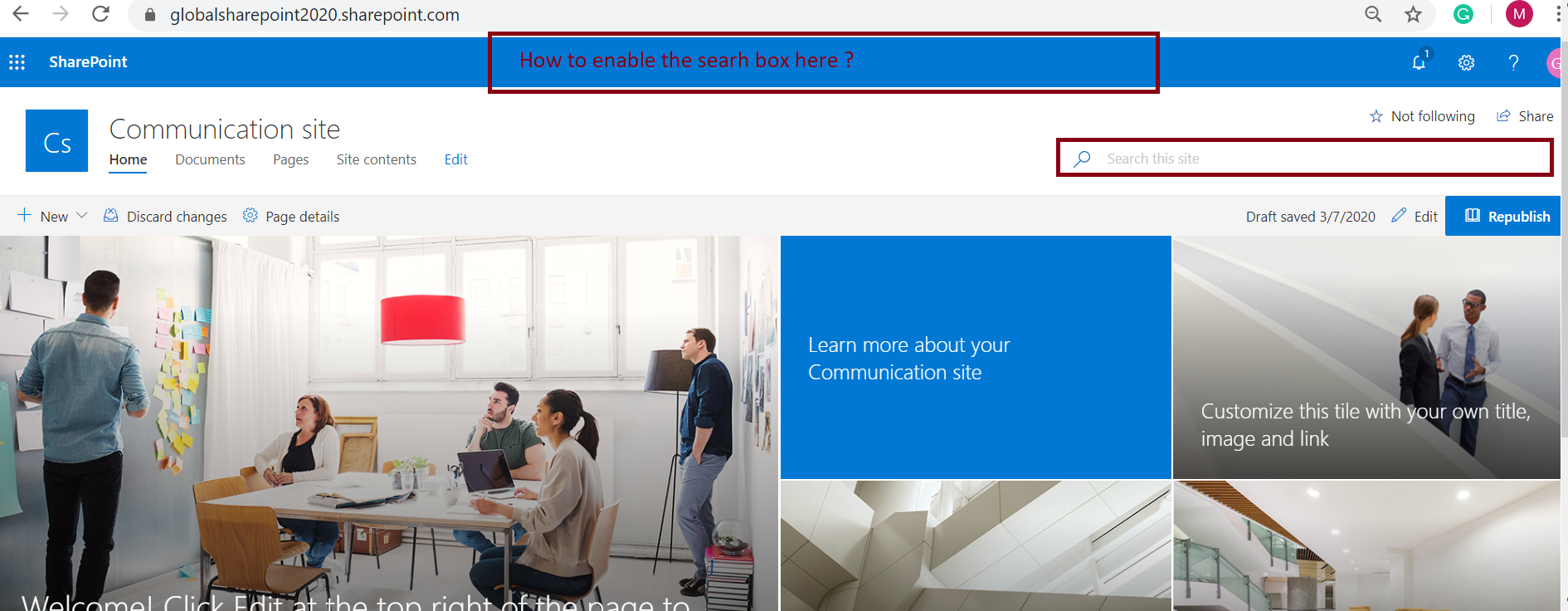 SharePoint search box - How to enable search box in the ribbon