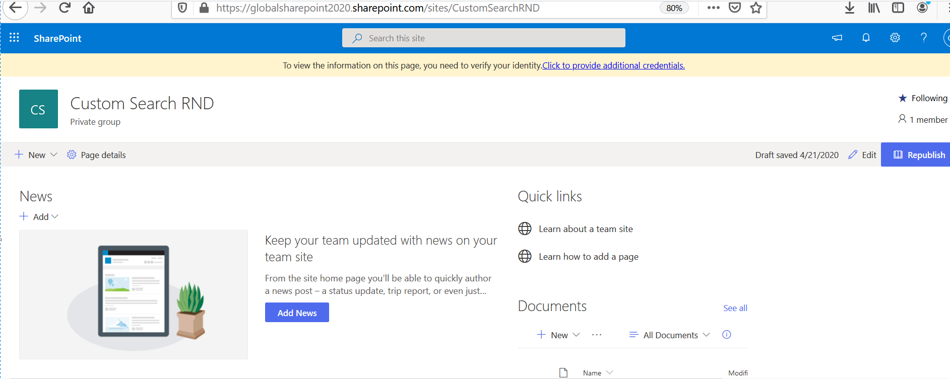 Quick Launch is disabled or hidden in SharePoint Online Team Site