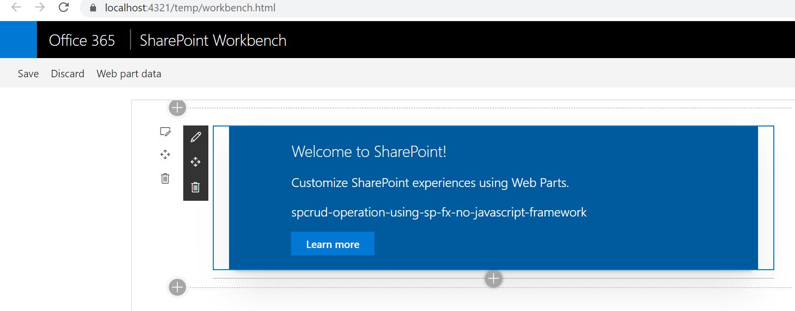 Office SharePoint Workbench SPFx Runtime test