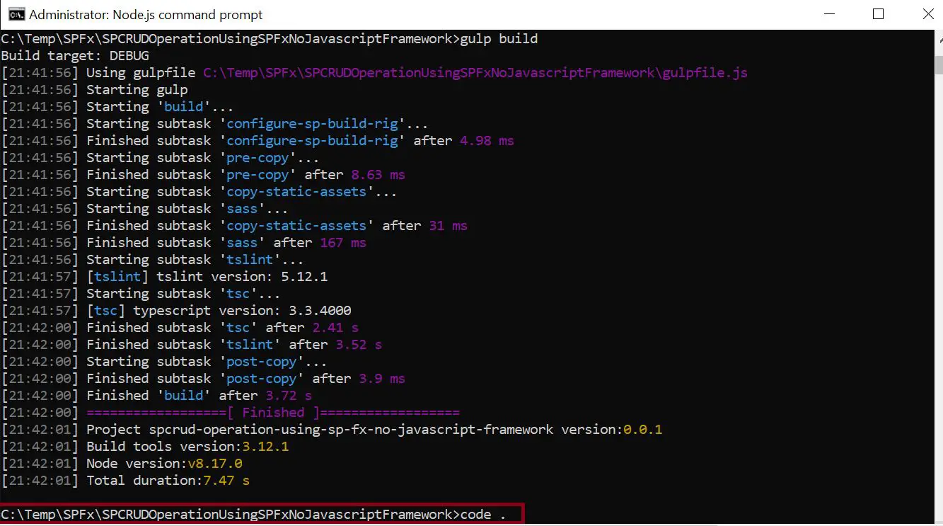 SPFx open code in visual studio editor