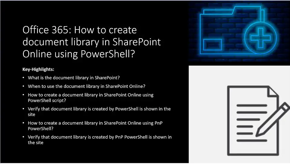 How to create document library in SharePoint Online using PowerShell - Office 365
