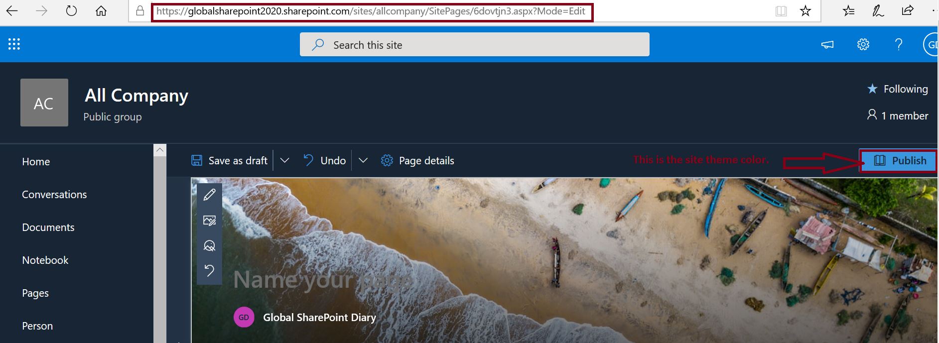 SharePoint theme colors (SPFx theme colors), Get SharePoint Online Site Theme Color