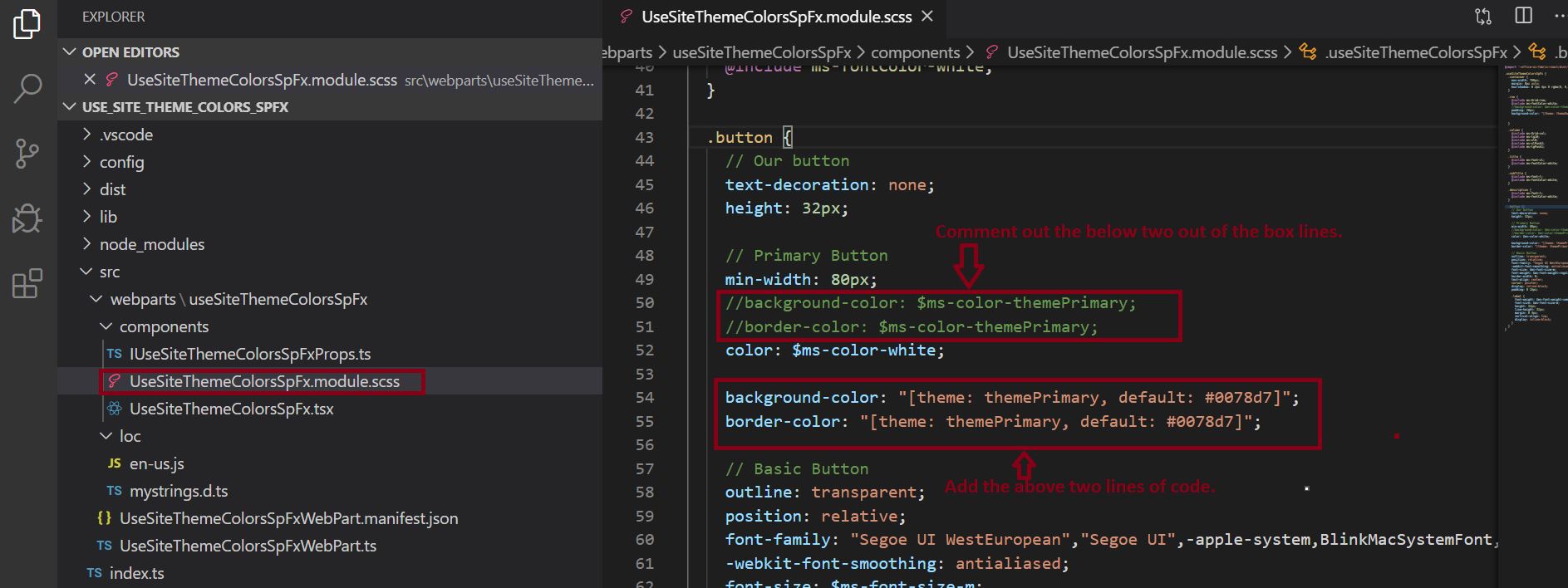 SharePoint theme colors (SPFx theme colors), Set SPFx web part background color as site theme color using CSS