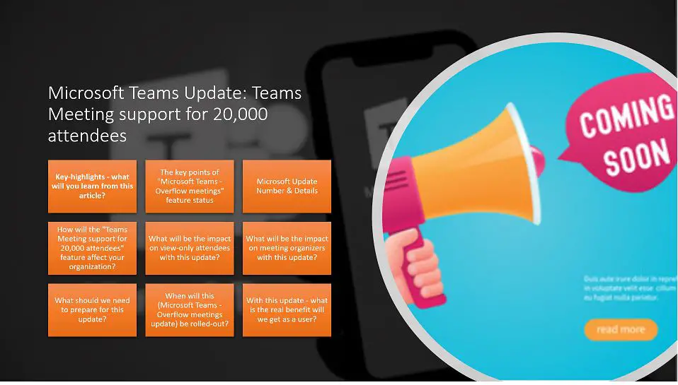 Microsoft Teams Online Update 2022 - Teams Meeting support for 20,000 attendees