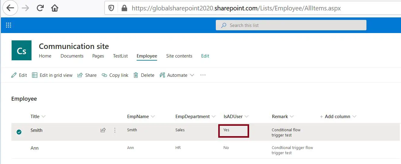 Trigger Power Automate based on condition from SharePoint Online list