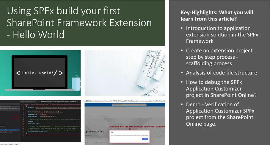Using SPFx build your first SharePoint Framework Extension - Hello World