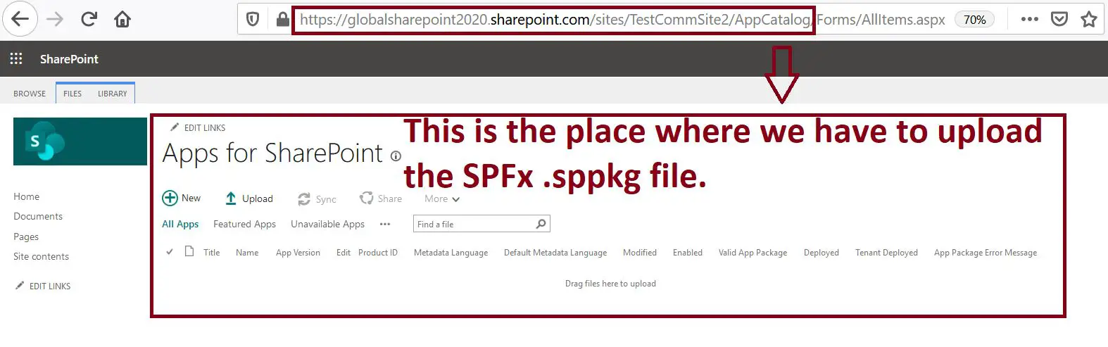 Apps for SharePoint library for SPFx SharePoint Online Site collection scope, site collection scoped app catalog