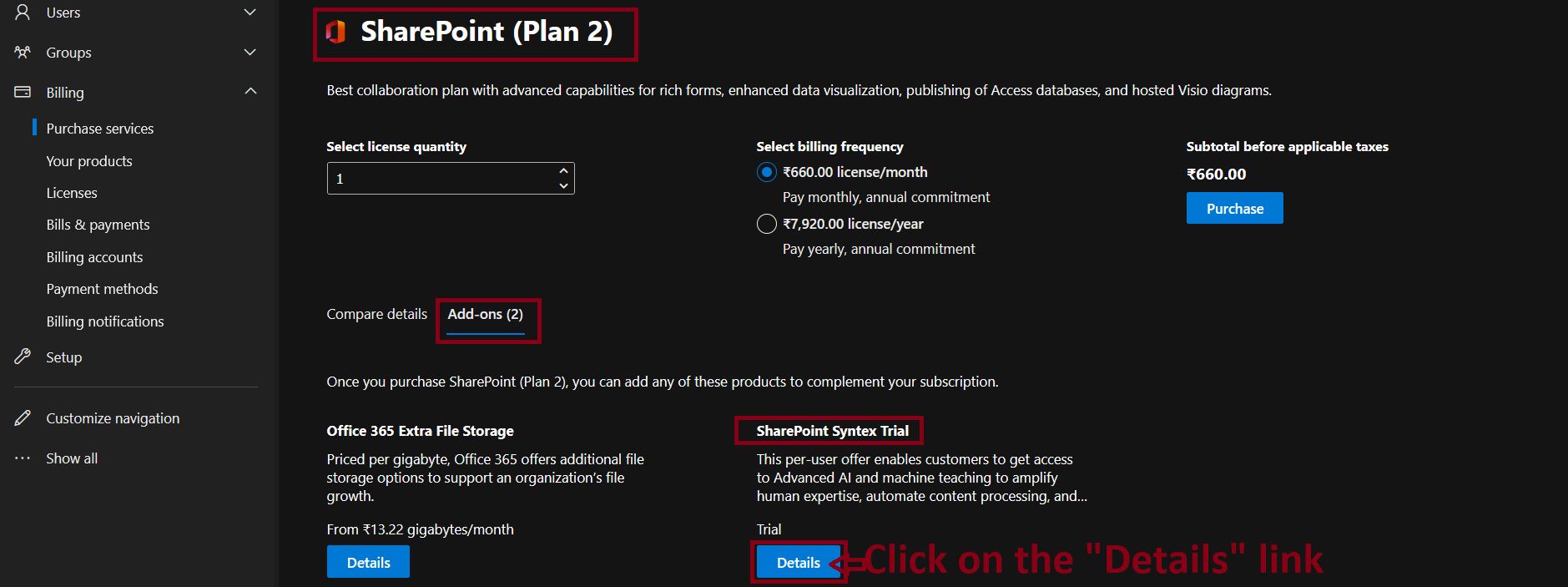 SharePoint Syntex Trial Add-in - SharePoint Plan 2