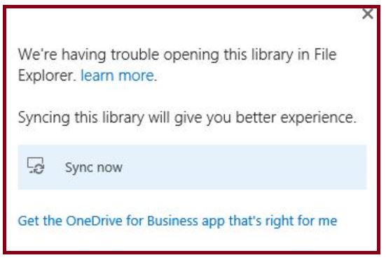 Open with Explorer, Syncing this library will give you a better experience - sync now
