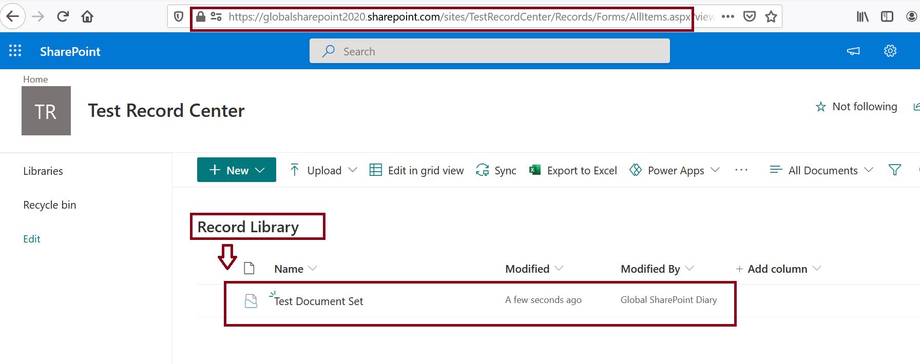 Record center in SharePoint Online - Document has been moved to the record library automatically using the content organizer rules