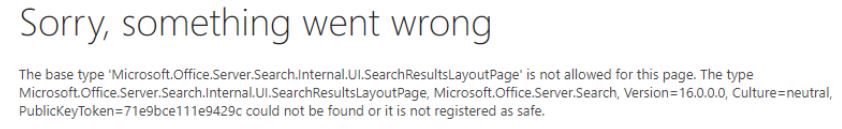 Sorry something went wrong in SharePoint 2016 people search 
