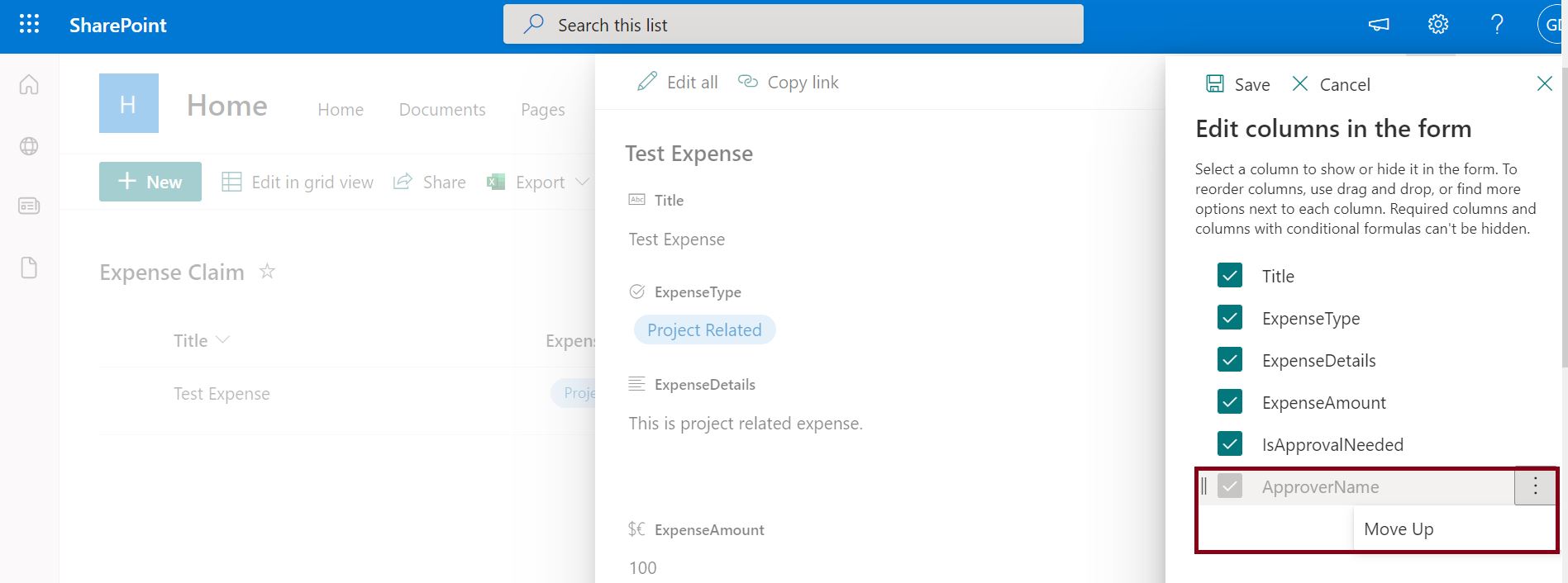 Conditionally show or hide columns in a SharePoint list, Edit conditional formula in modern SharePoint Online list is hidden when the column is required