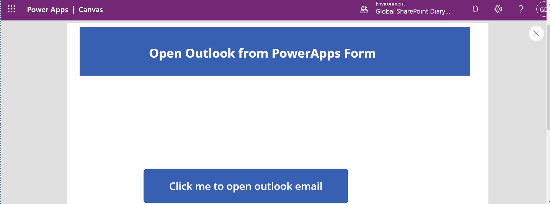 Preview the open outlook form from PowerApps