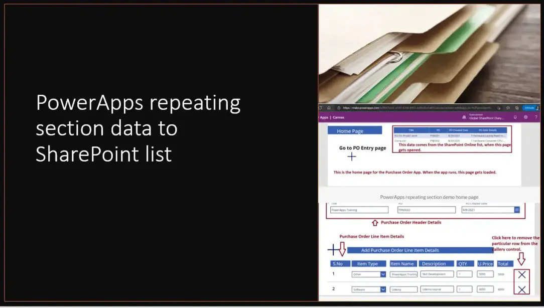 PowerApps repeating section data to SharePoint list - Demo