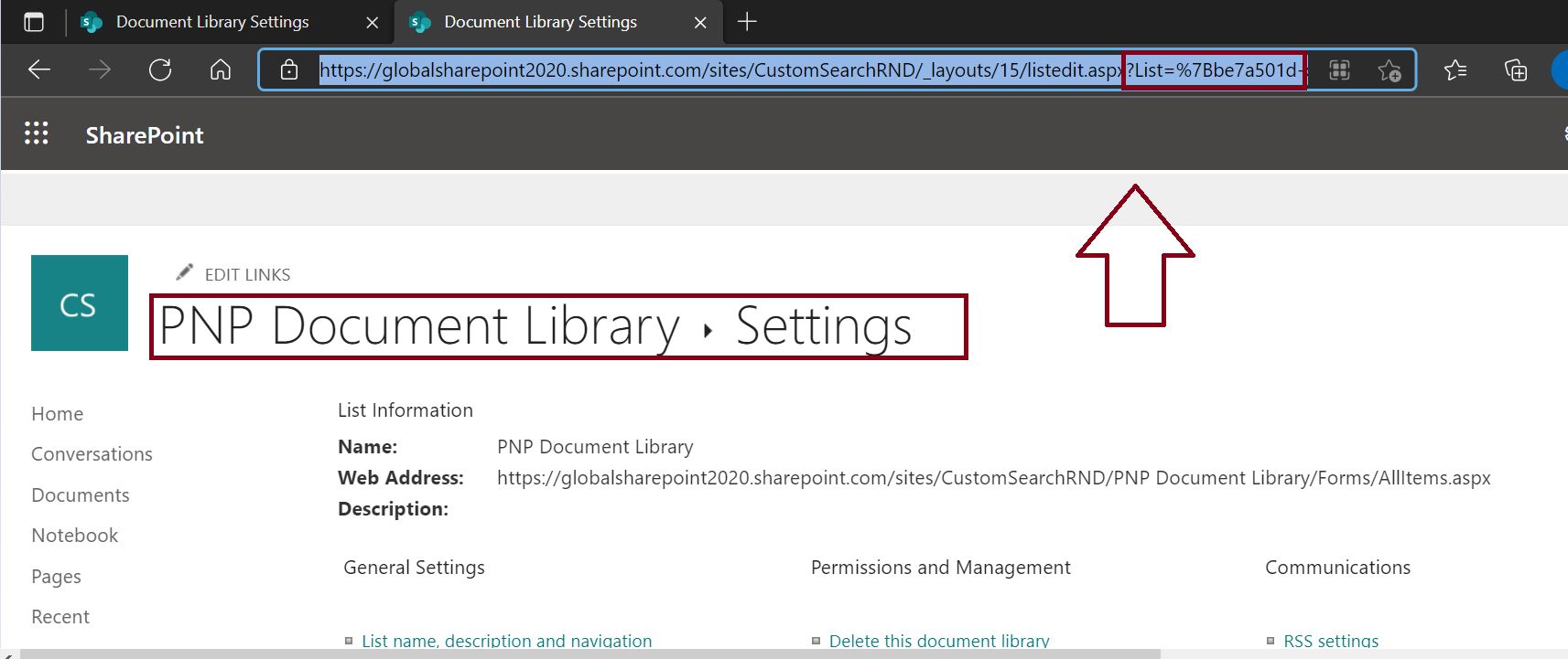 Get Document Library GUID ID from document library settings page in SharePoint