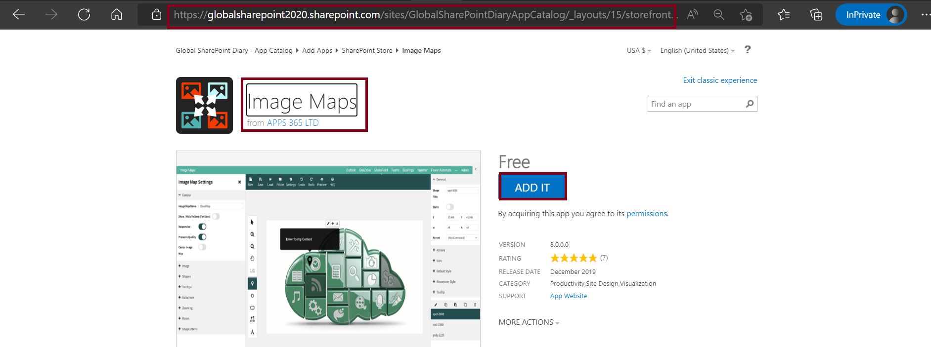 Add Images Map app in SharePoint Online from classic SharePoint store