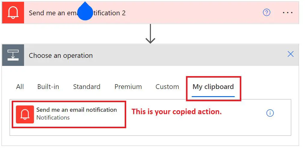 Choose an operation from my clipboard in Power Automate
