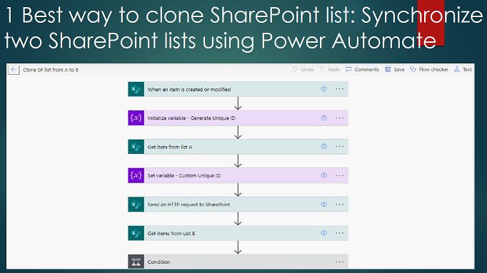 Synchronize two SharePoint lists using Power Automate - clone SharePoint list