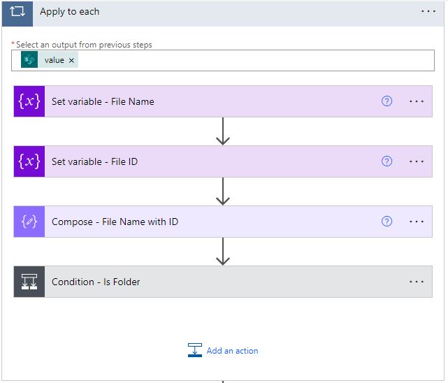 Add an apply to control to rename the files in SharePoint