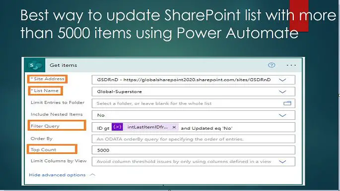 Best way to update SharePoint list with more than 5000 items using Power Automate