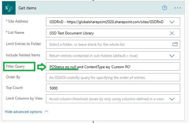 Choice column null condition in Power Automate Get Items filter query