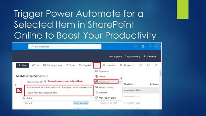 Trigger Power Automate for a Selected Item in SharePoint Online to Boost Your Productivity
